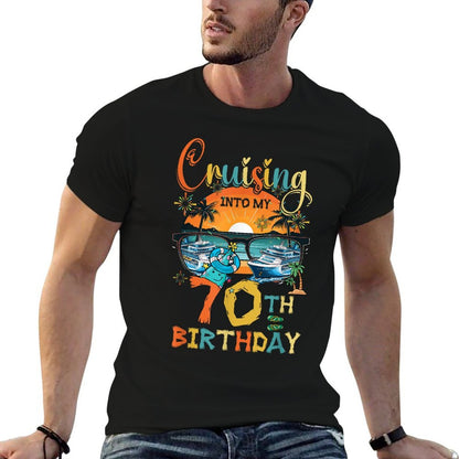Cruising Into My 70Th Birthday Family Cruise 70th Birthday  Heathered Texture T-Shirt