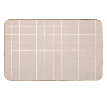 Grid Minimalist Geometric Stripe Lines  Rapid-Drying Bath Mat