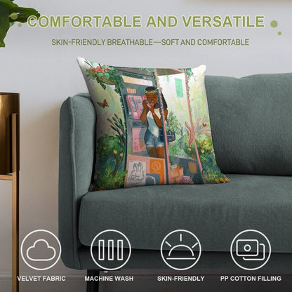 Phone Booth Soft Ultra-Soft Texture Throw Pillow