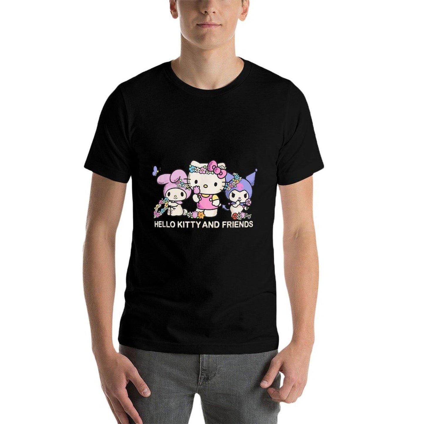 Sanrio Hello Kitty And Friends Flower Crowns, Small, Black  Moisture-wicking T-Shirt