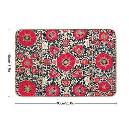 Shakhrisyabz Suzani Uzbek Embroidery Print  Versatile Bath Mat