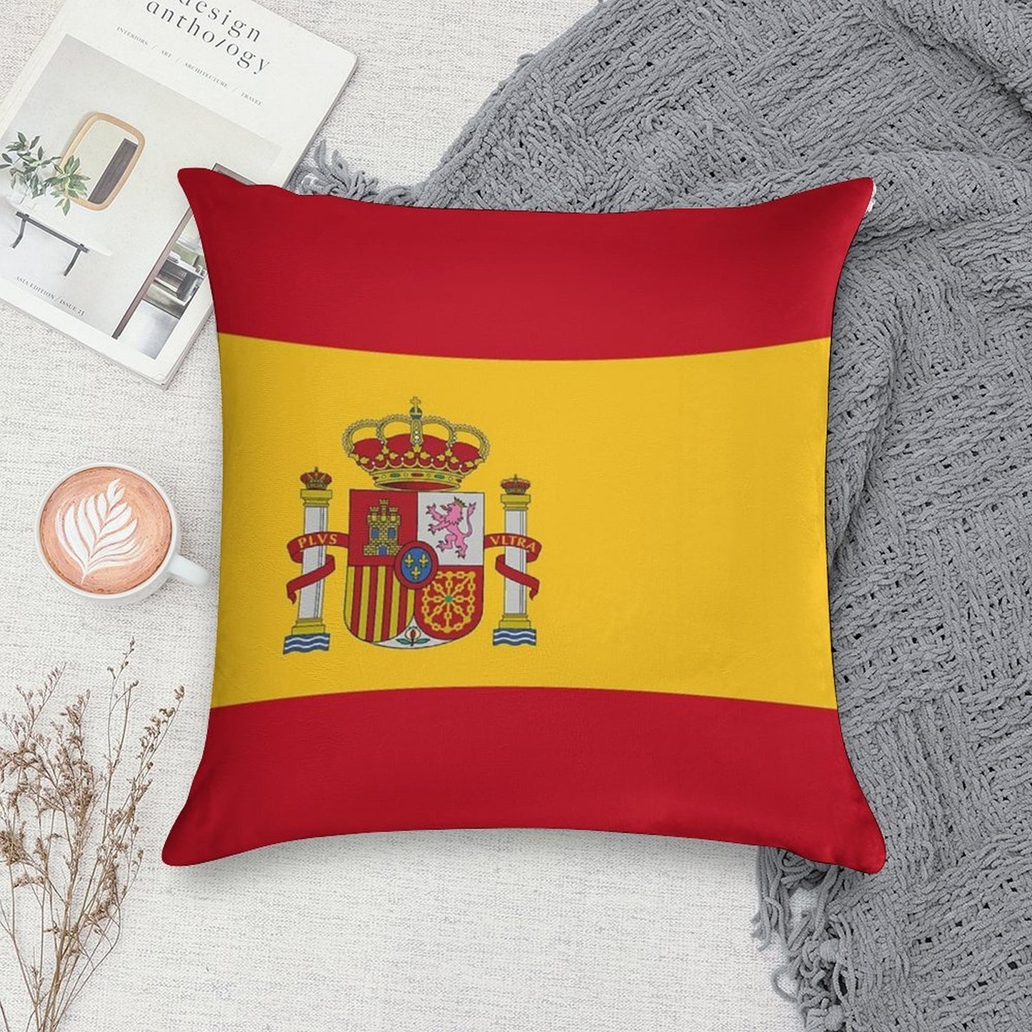 Flag of Spain Soft Decorative Cover Throw Pillow