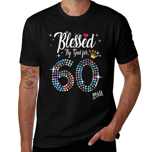 Womens Blessed by God for 60 Years 60th Birthday Anniversary  Tagless Design T-Shirt