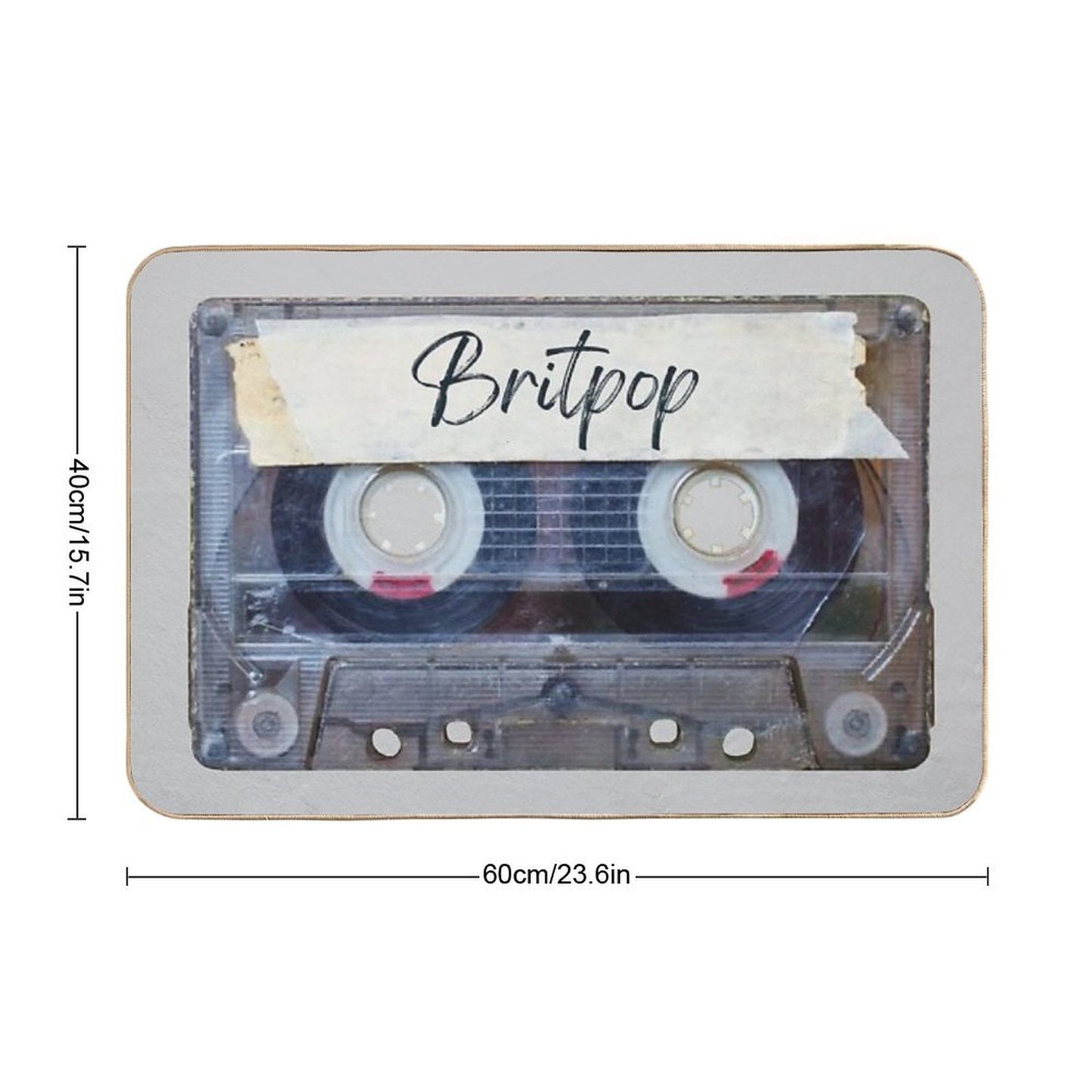 Best of Britpop Music Songs Style Cassette Old School  Easy Maintenance Bath Mat