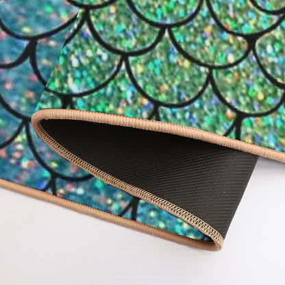 Colorful Glitter Mermaid Scales  Absorbent Bath Mat