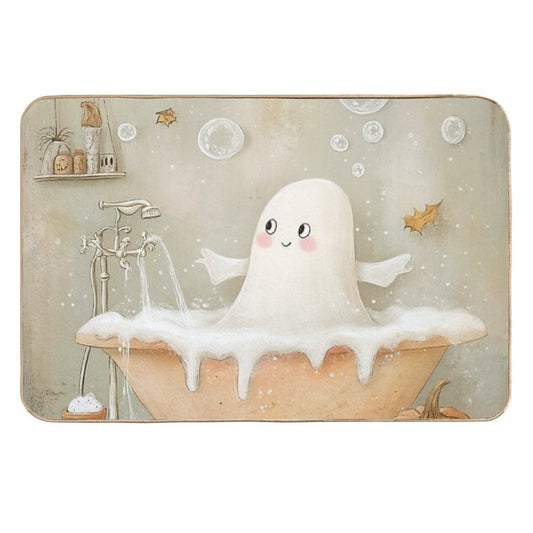 Cute Ghost Take A Bath  Toxin-Free Bath Mat