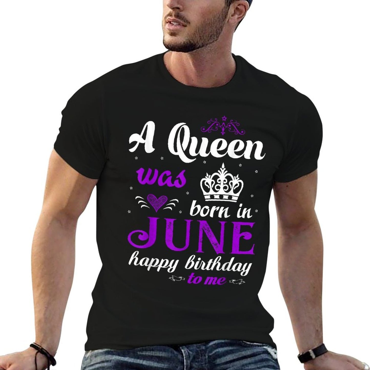 A Queen Was Born In June Happy Birthday For Girl  Eco-friendly Material T-Shirt