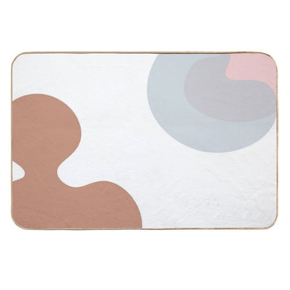 Abstract Hand-drawn Sketch The Contours of Modern Contemporary Boho Elements Isolated Home Wall Decor Simple.  Slip-Resistant Bath Mat