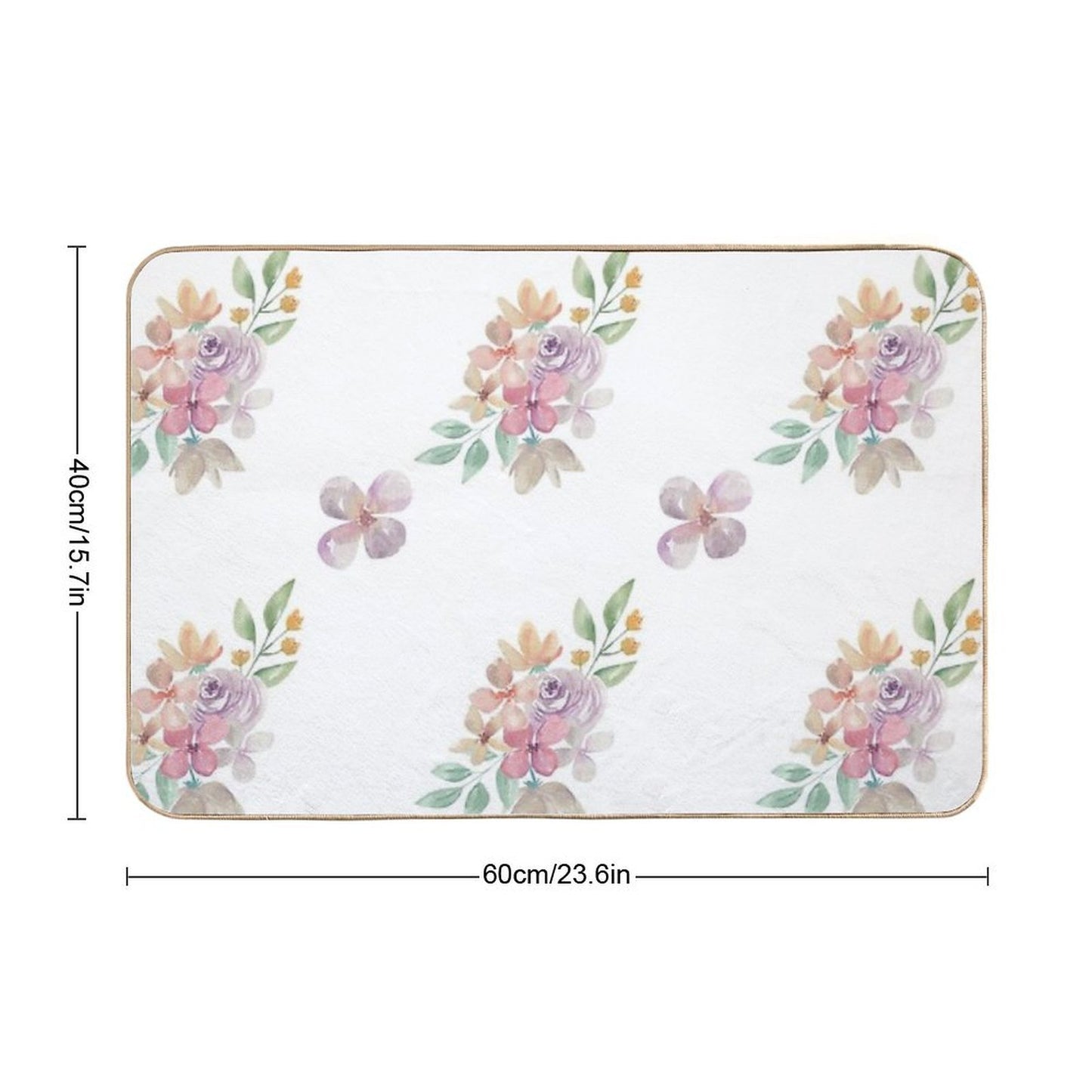 Watercolor Floral Pattern 4  Dirt-Trapping Bath Mat