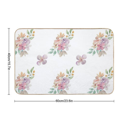 Watercolor Floral Pattern 4  Dirt-Trapping Bath Mat
