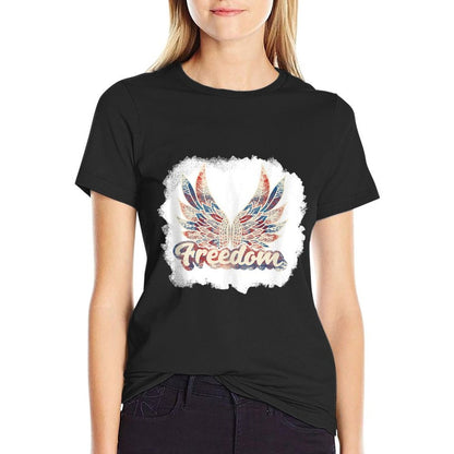 Bleached Freedom Wings July 4th Patriotic USA Angel Wings  Moisture-wicking T-Shirt
