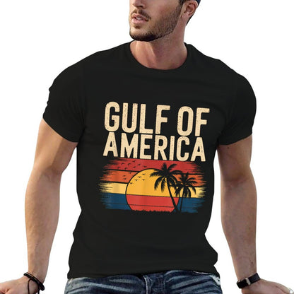 Gulf Of USA America Gift Men Women Flag Beach Trendy Pattern T-Shirt