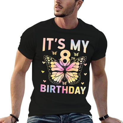 It's My 8 Birthday Butterfly Eight Years Old 8th Birthday  Easy-care T-Shirt