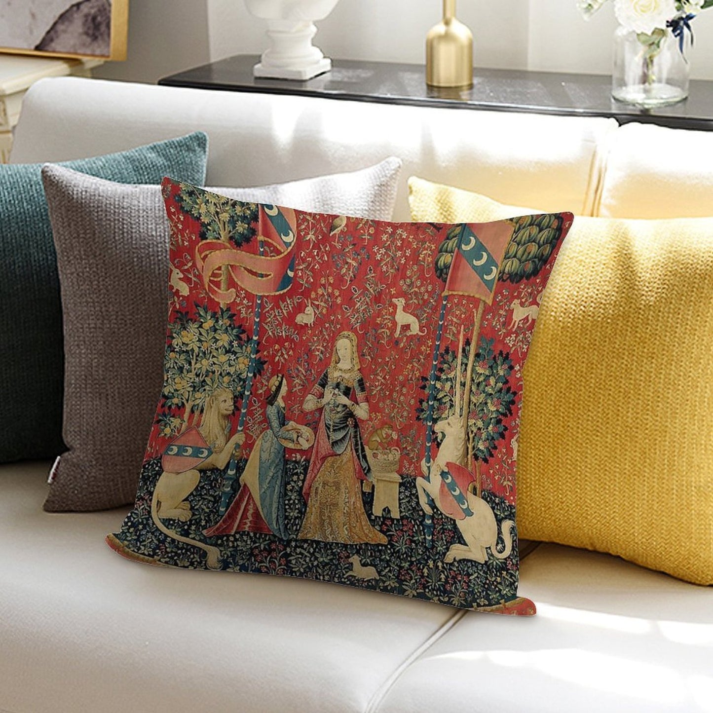 The Lady And The Unicorn À Mon Seul Désir Soft Easy Maintenance Throw Pillow