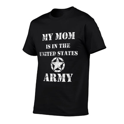 My Mom Is in The US Army Vintage Army Star Logo  Oversized Silhouette T-Shirt
