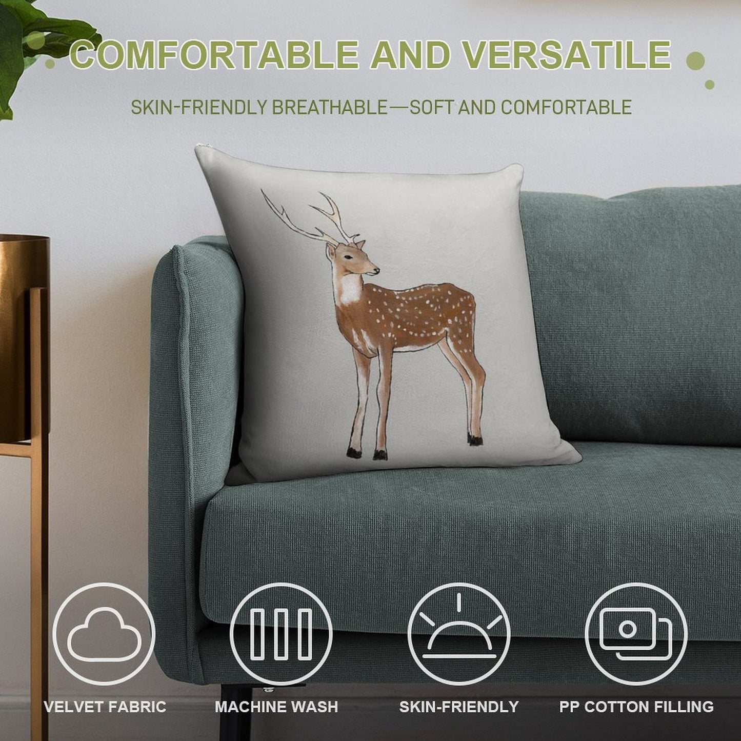 Nursery Art - Deer That Turns Wishes Soft Bedroom Essential Throw Pillow