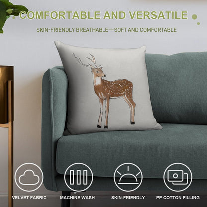 Nursery Art - Deer That Turns Wishes Soft Bedroom Essential Throw Pillow