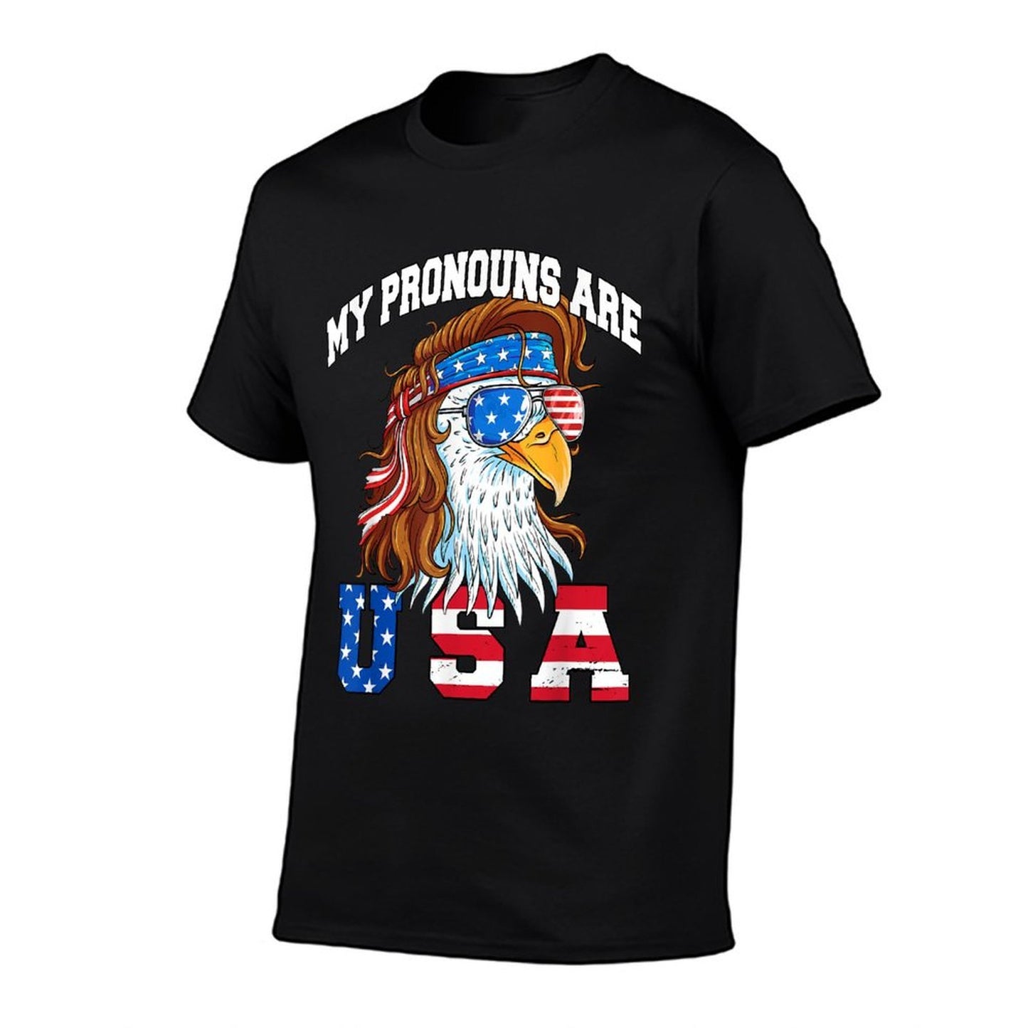My Pronouns Are USA Eagle American Funny 4th of July  Slim-fit Cut T-Shirt