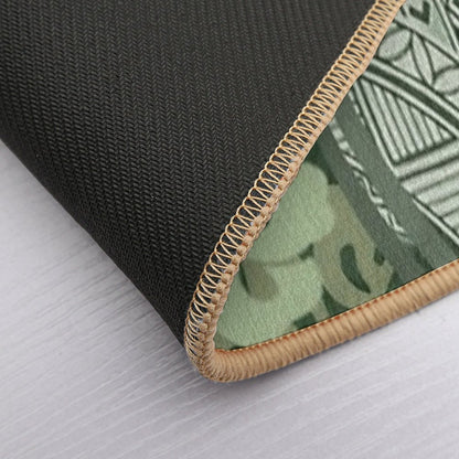 Hawaiian Green Tropical Tapa Print  Long-Lasting Bath Mat