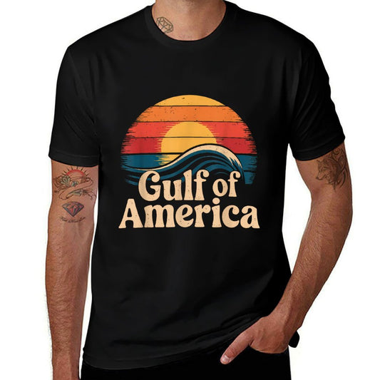 Gulf Of USA America Gift Men Women Flag Beach Comfortable T-Shirt