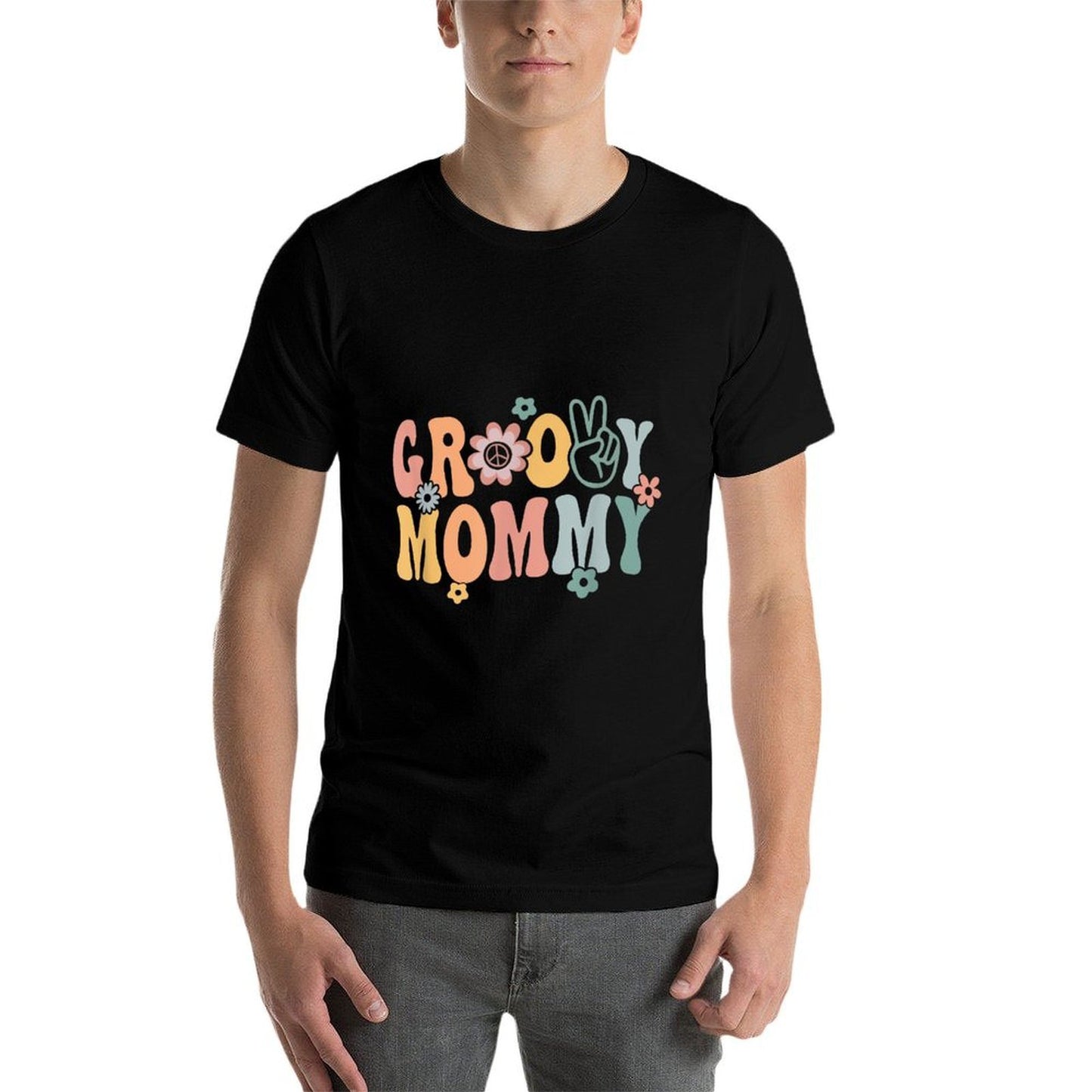 Groovy Mommy Retro Mom Matching Family 1st Birthday Party  Graphic-printed T-Shirt