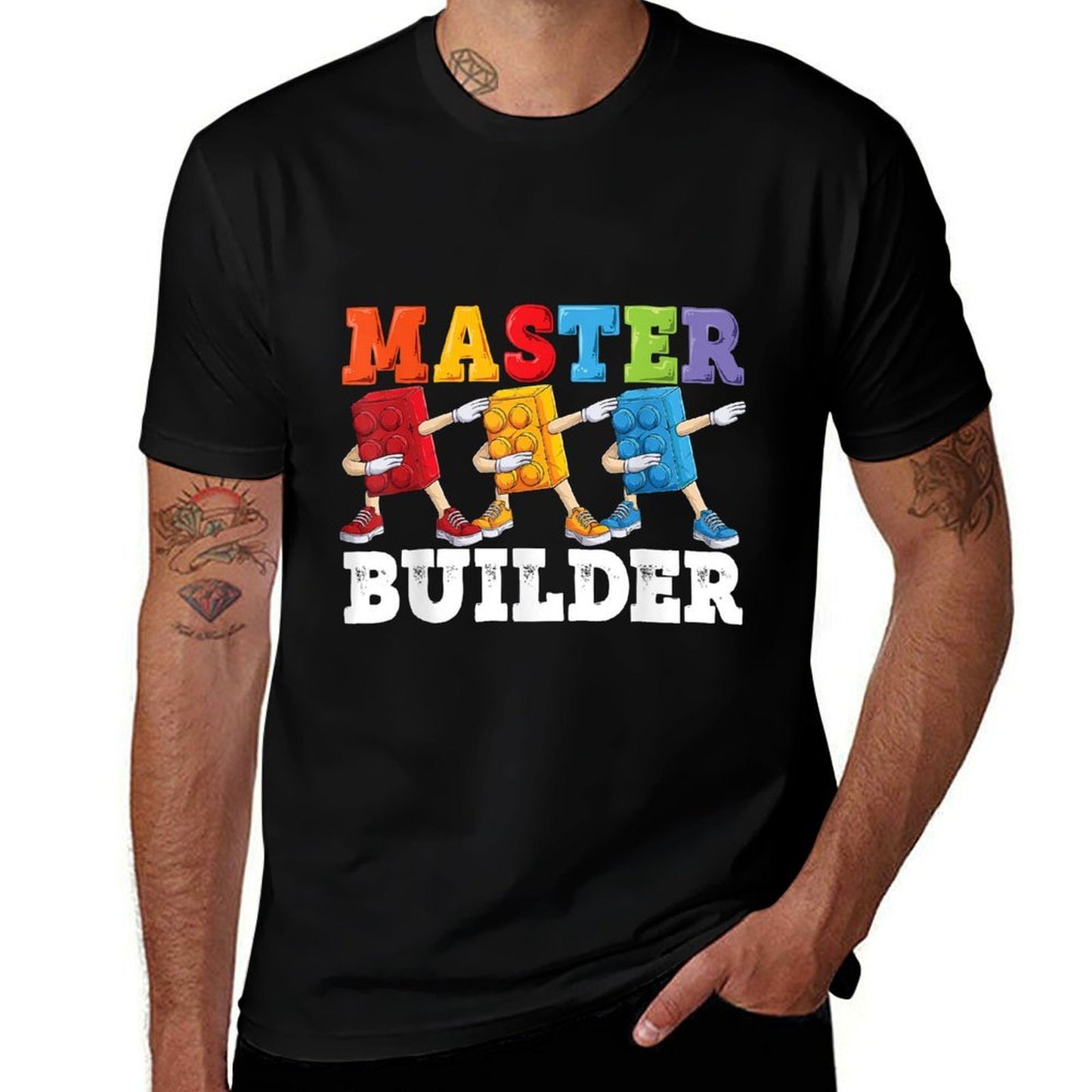 Dabbing Kids Master Builder Funny Building Blocks Bricks  Classic T-Shirt