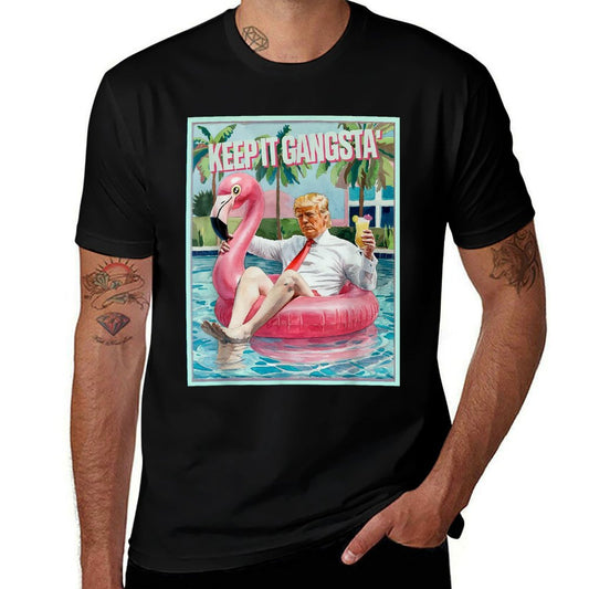 Donald Trump Funny Pink Flamingo Inflatable Float Pool Toy Comfortable T-Shirt