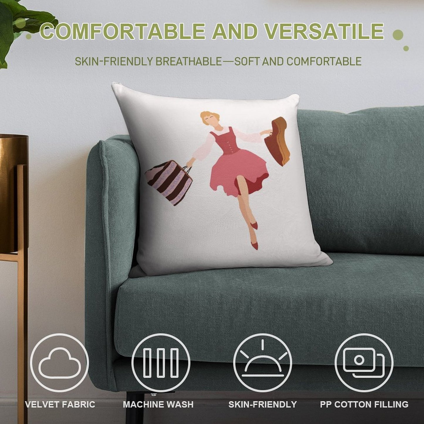 Maria Von Trapp Soft Anti-Pilling Throw Pillow