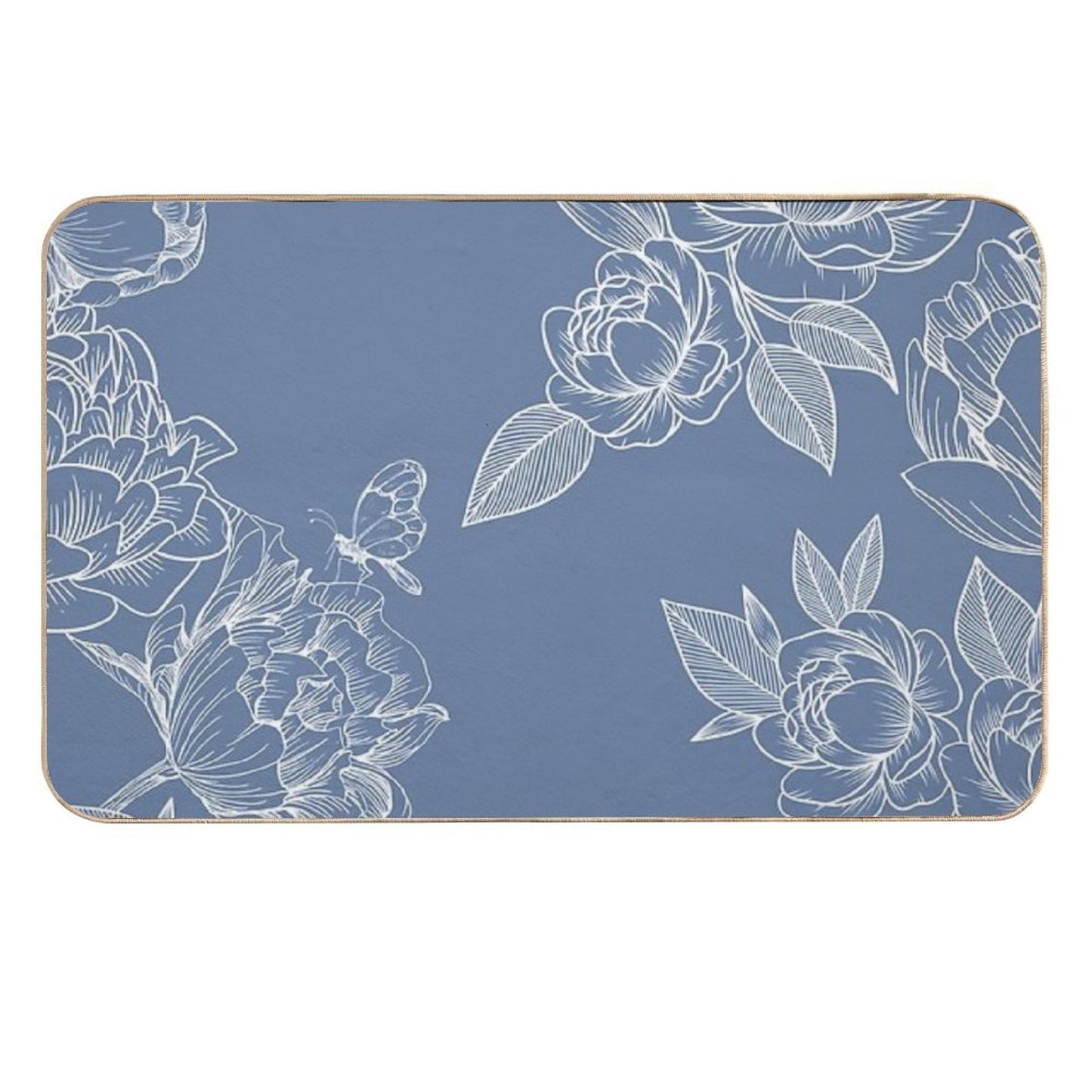 Cool Summer Floral Pattern  Fade-Resistant Bath Mat