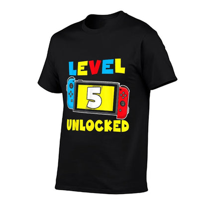 Level 5 Unlocked 5th Birthday Video Game 5 Year Old Comfortable T-Shirt