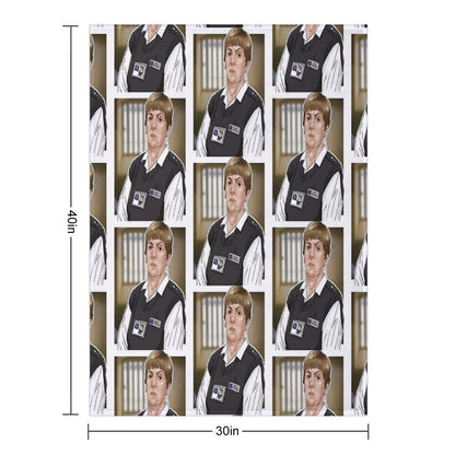 Celebrating The Gay Icons - Sylvia Hollamby Aka Bodybag from Bad Girls Wrinkle-free Throw Blanket