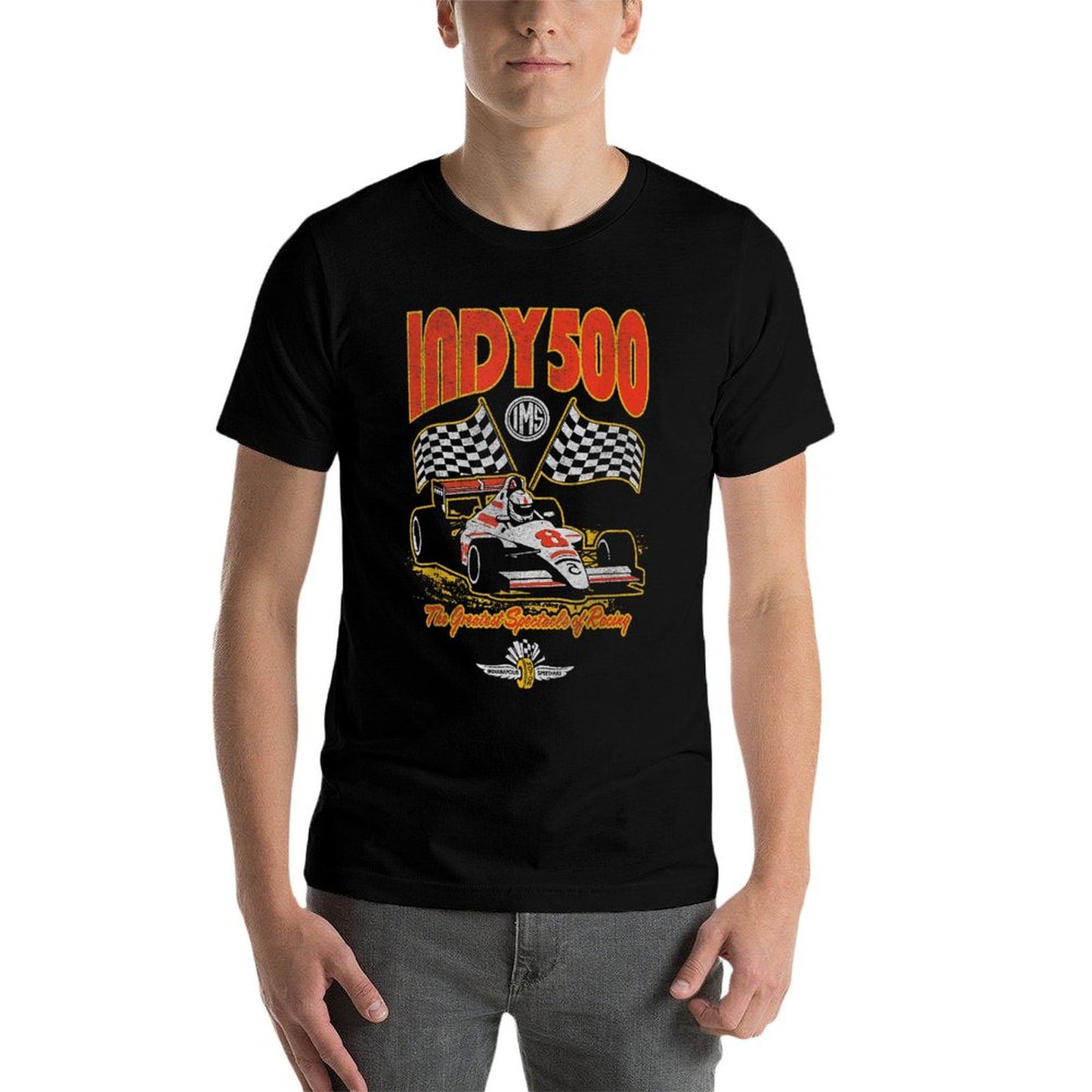 Indy 500 The Greatest Spectacle In Racing Distressed Style Soft T-Shirt