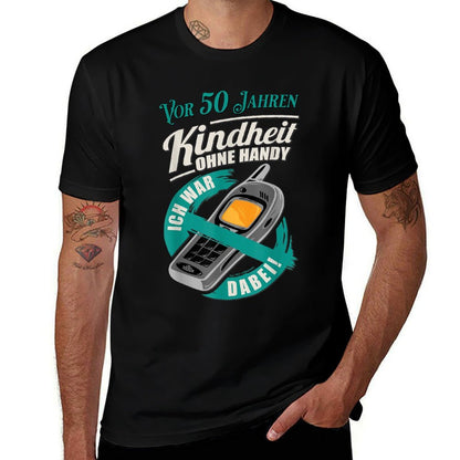 50th Birthday Childhood Without Mobile Phone 50 Years Ago  Vintage-inspired T-Shirt