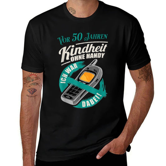 50th Birthday Childhood Without Mobile Phone 50 Years Ago  Vintage-inspired T-Shirt