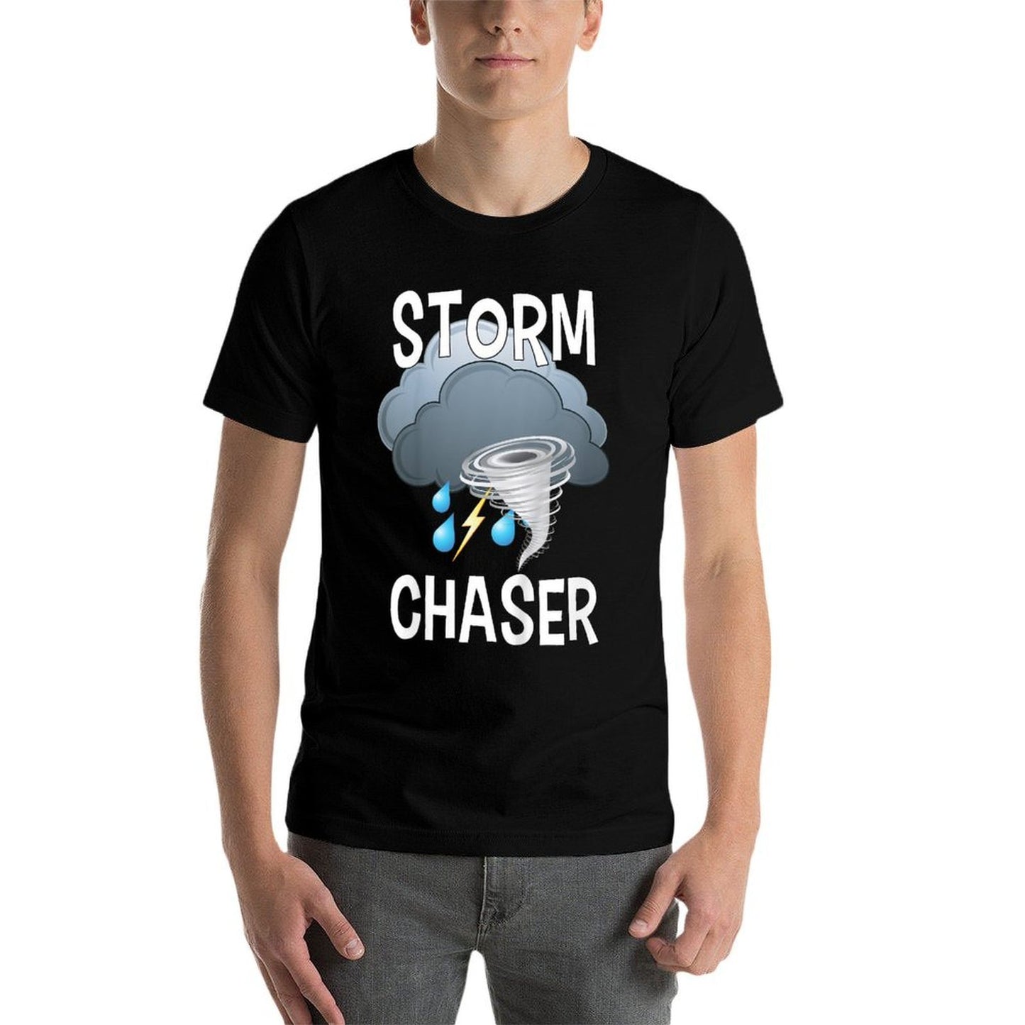 Kids Storm Chaser Boys Storm Hunter Tornado Gift  Oversized Silhouette T-Shirt