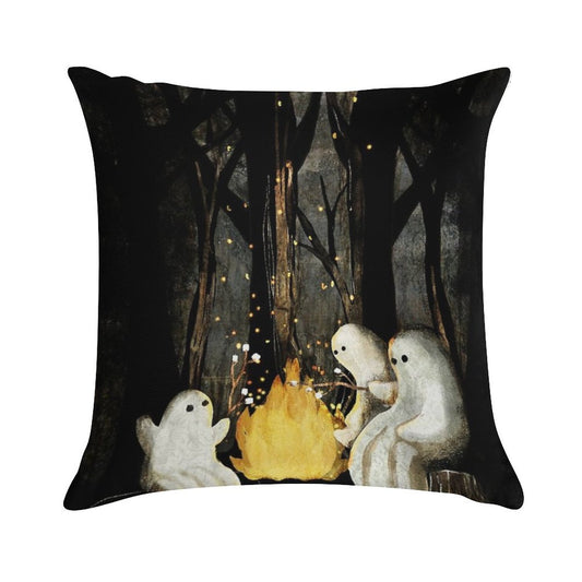 Marshmallows And Ghost Stories Soft Durable Construction Throw Pillow