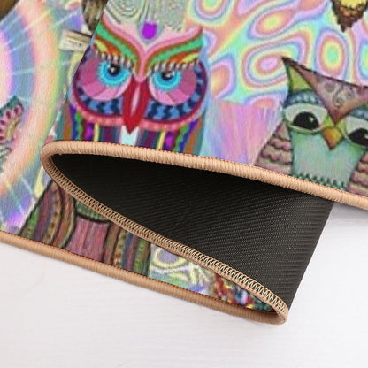 Psychedelic Owls  Repositionable Bath Mat