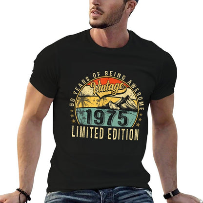 50 Years Old Gift Vintage 1975 50th Birthday Retro Men Women  Moisture-wicking T-Shirt