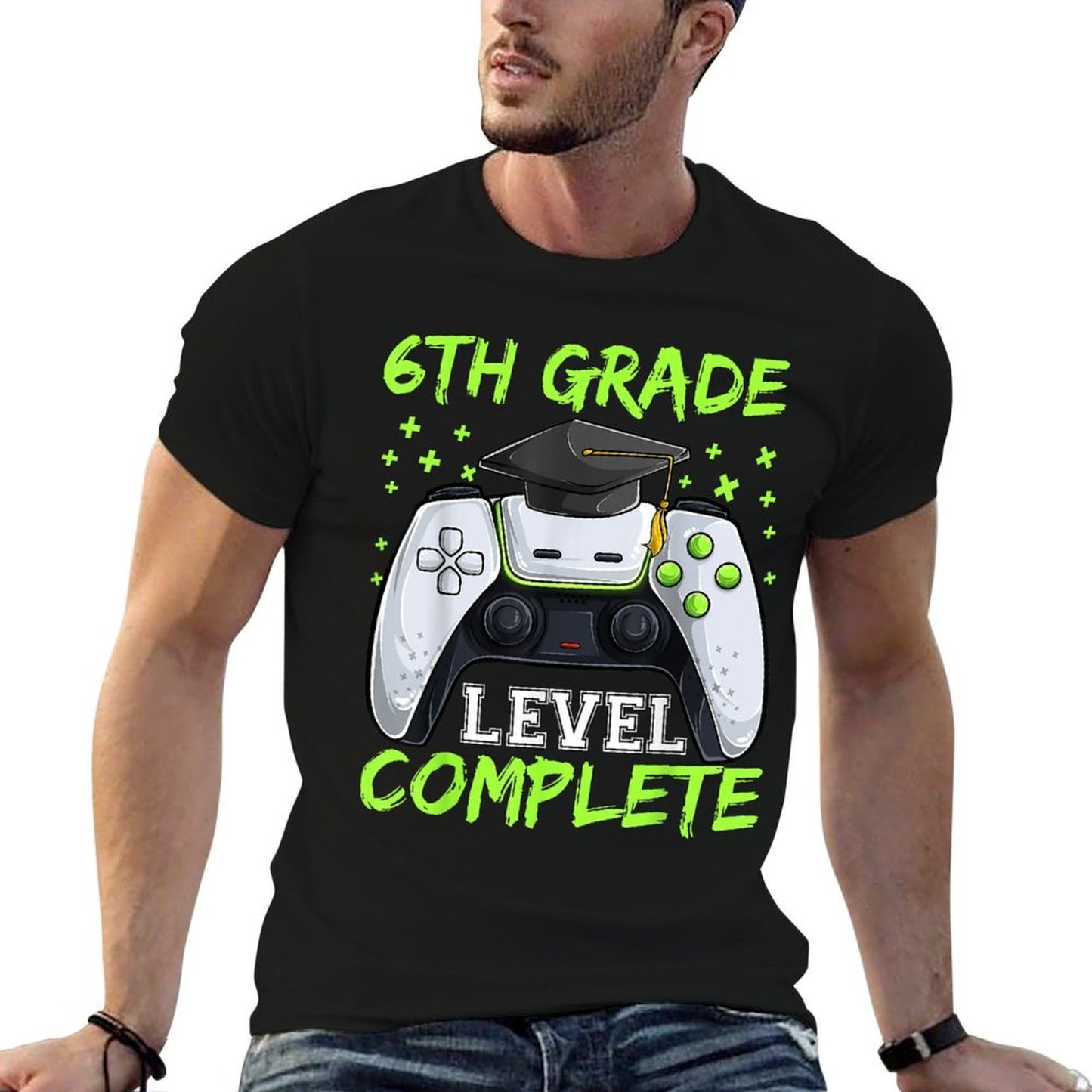 Graduation 6th Grade Level Completes, Graduate Boy  Heathered Texture T-Shirt