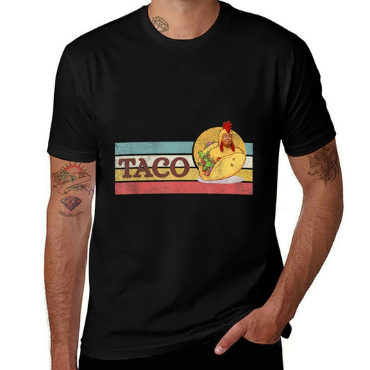 Funny Taco Trump Always Chickens Out T.A.C.O  Ribbed Collar T-Shirt