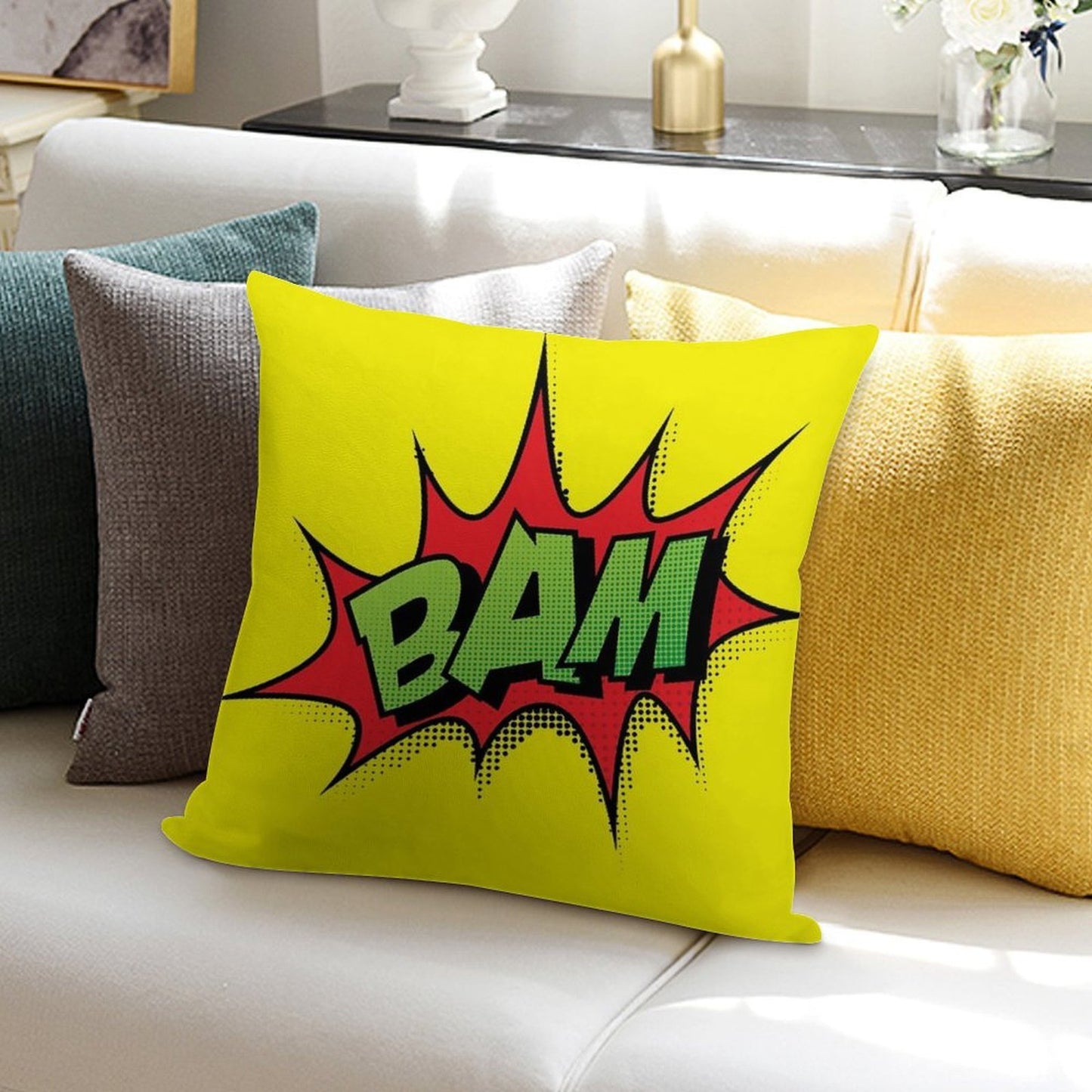 Bam Soft Fade-Resistant Throw Pillow