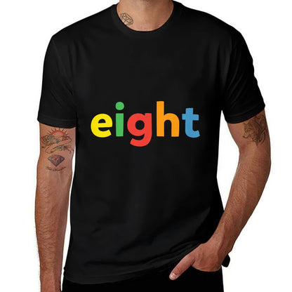 Kids 8 Eight Year Old Birthday Colorful Letters Boys Girls  Easy-care T-Shirt
