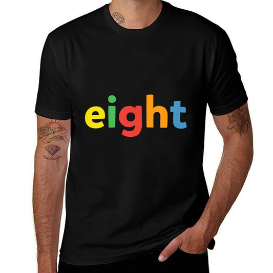 Kids 8 Eight Year Old Birthday Colorful Letters Boys Girls  Easy-care T-Shirt