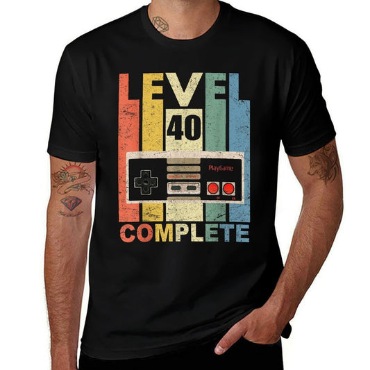 Level 40 Complete Men 40th Birthday Gift  Stretchy T-Shirt