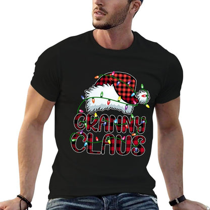 Granny Claus Christmas Lights Pajama Family Matching  Quick-drying T-Shirt