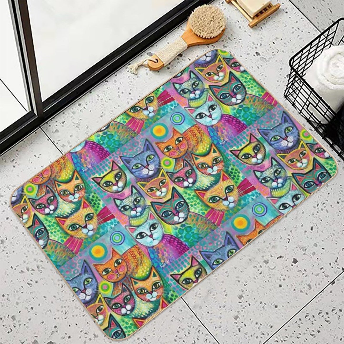 Happy Cats  Repositionable Bath Mat
