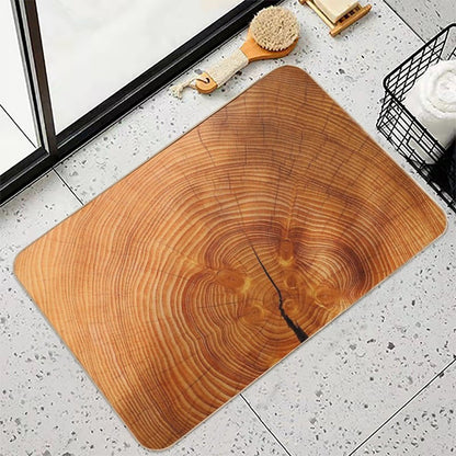 WOOD CUT  Stain-Proof Bath Mat