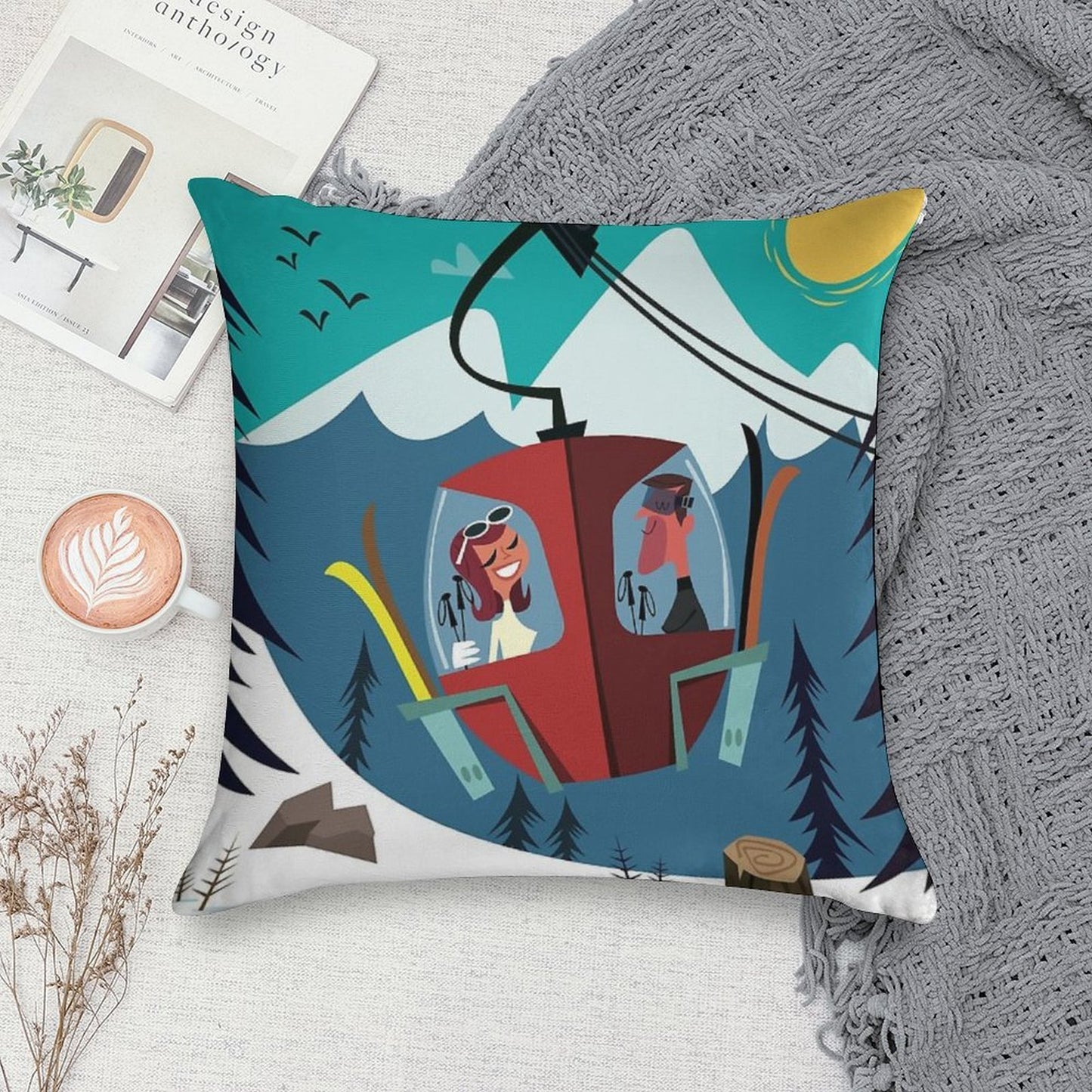 Les Arc Poster Soft Gift Ready Throw Pillow