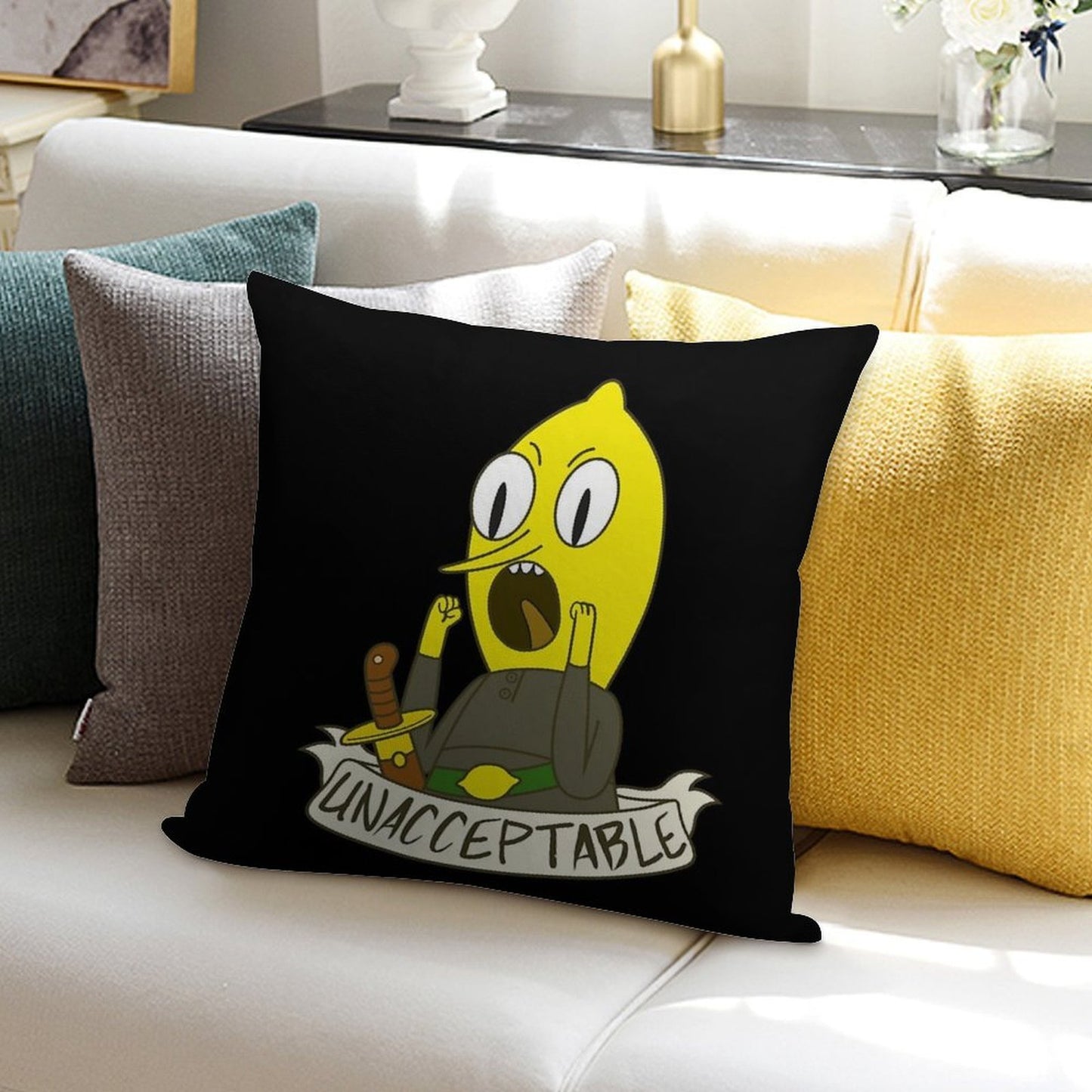 Lemongrab Soft Luxury Feel Throw Pillow