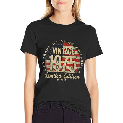 Vintage 1975 Limited Edition 50-Year-Old Gifts USA  Odor-resistant T-Shirt